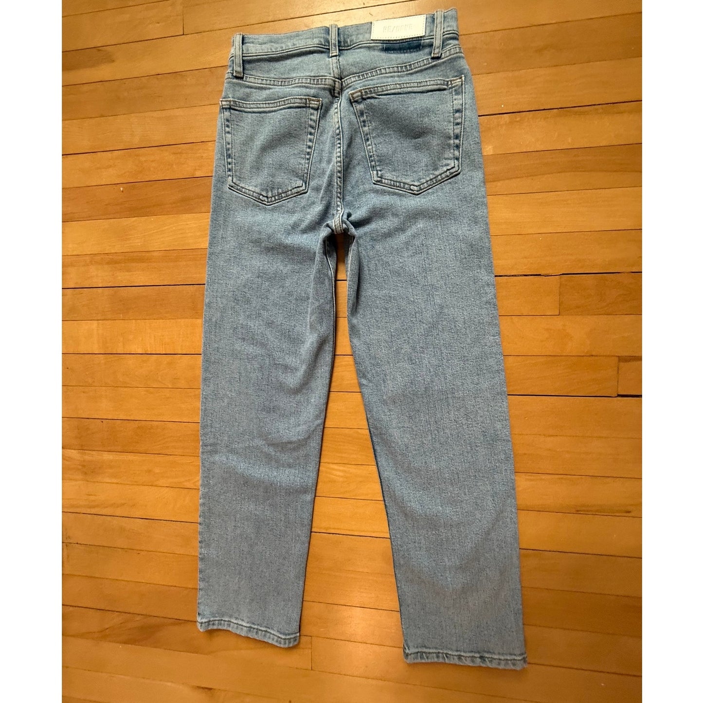 RE/DONE 70s High Rise Stove Pipe Jeans - Size 25 - Light Stone Wash - EUC