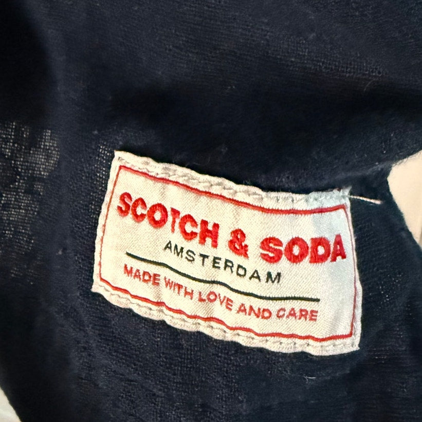 Scotch & Soda Men's Button Down Navy Blue Size Large Excellent Condition