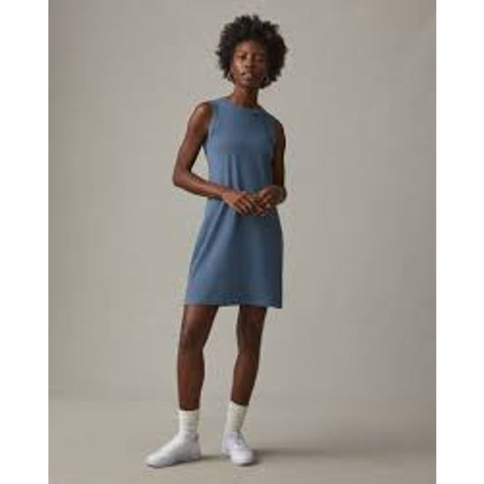 ✨ American Giant Blue Cotton Muscle Tee Tank Dress Size S Made in USA