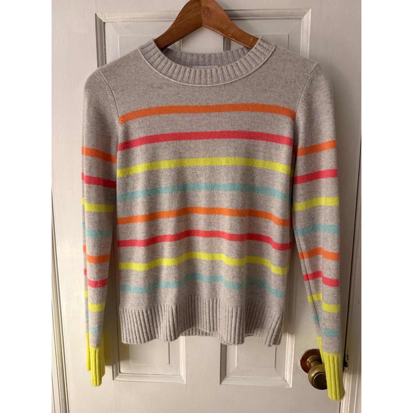 Kinross Cashmere Stripped Sweater - Size Extra Small