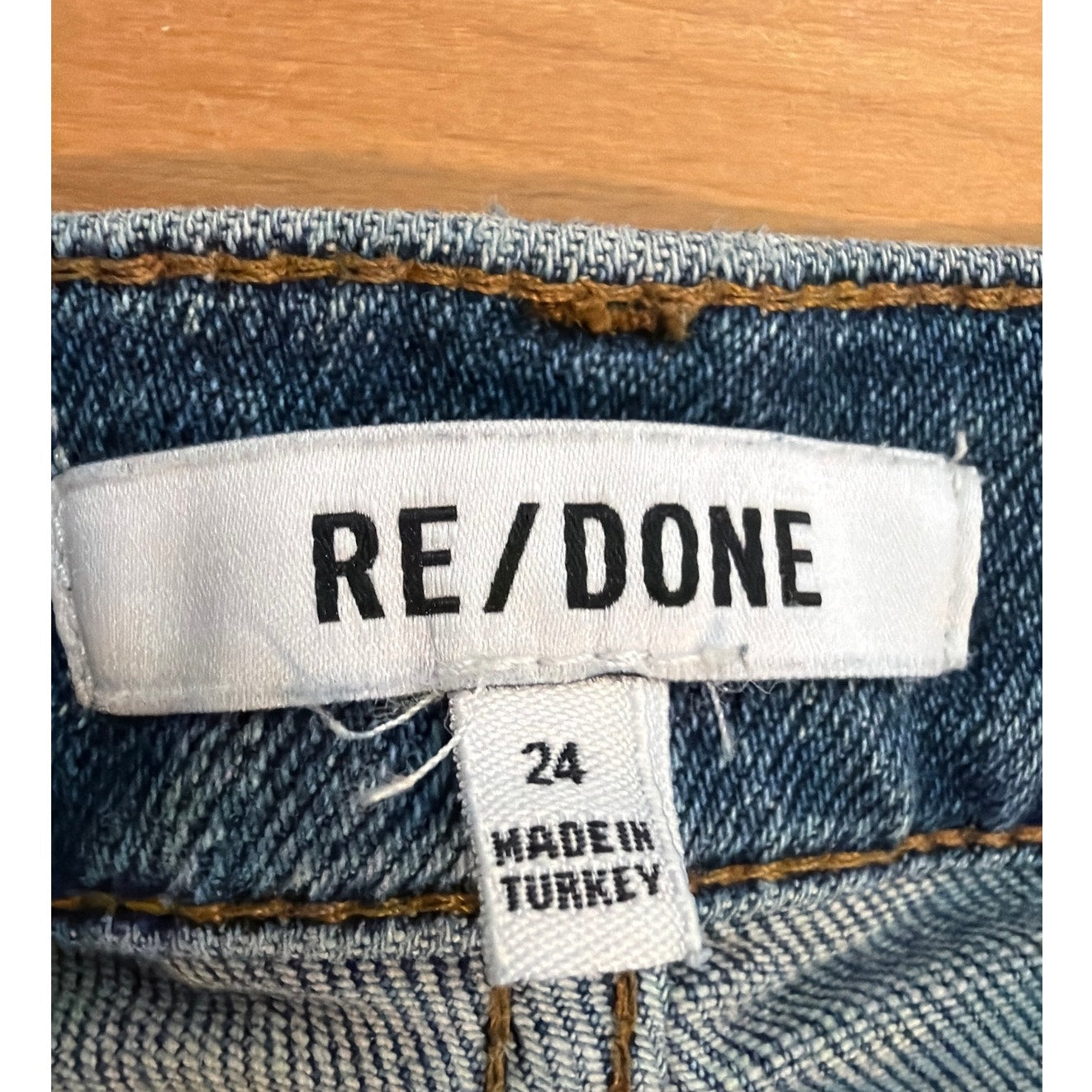 Re/Done Size 24 Ripped Distressed Hem High Rise Jeans