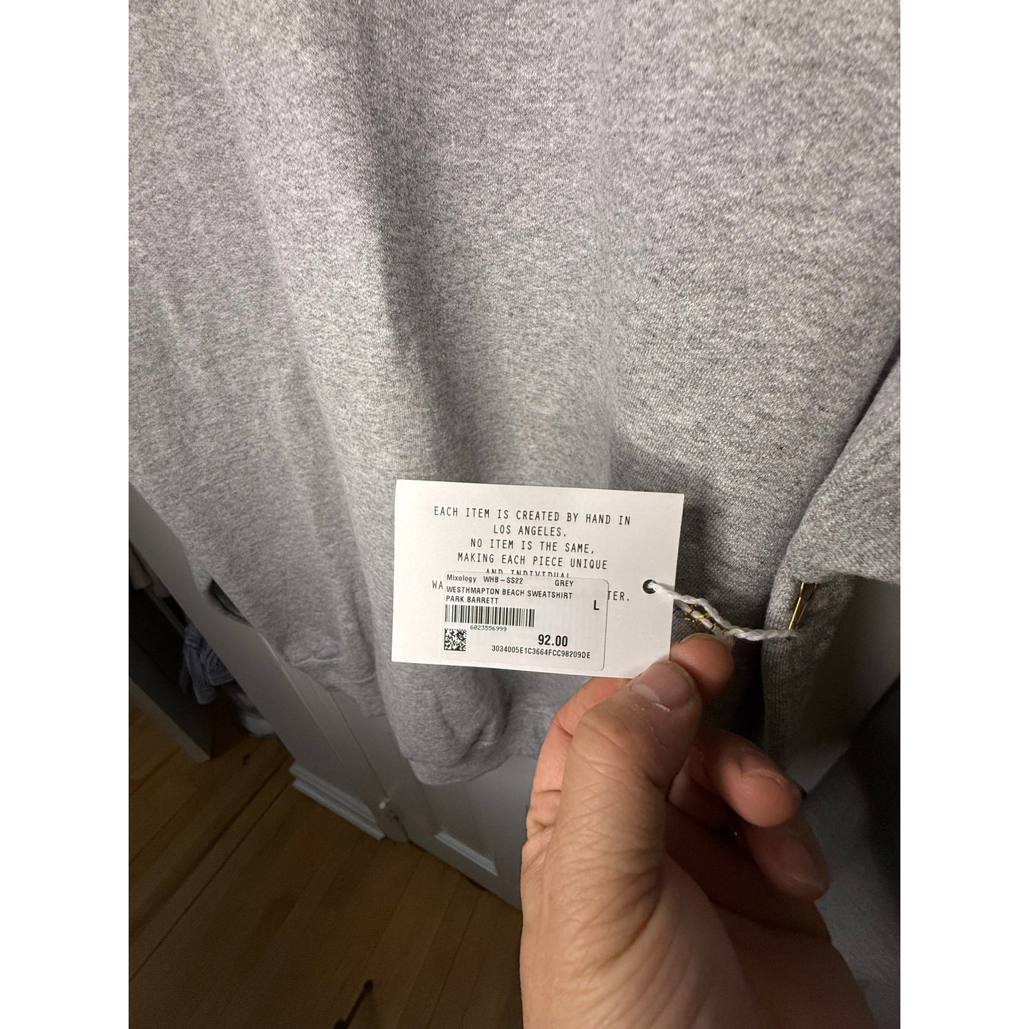 Park Barrett Vintage Grey Sweatshirt "West Hampton" NWT - Hand Sewn
