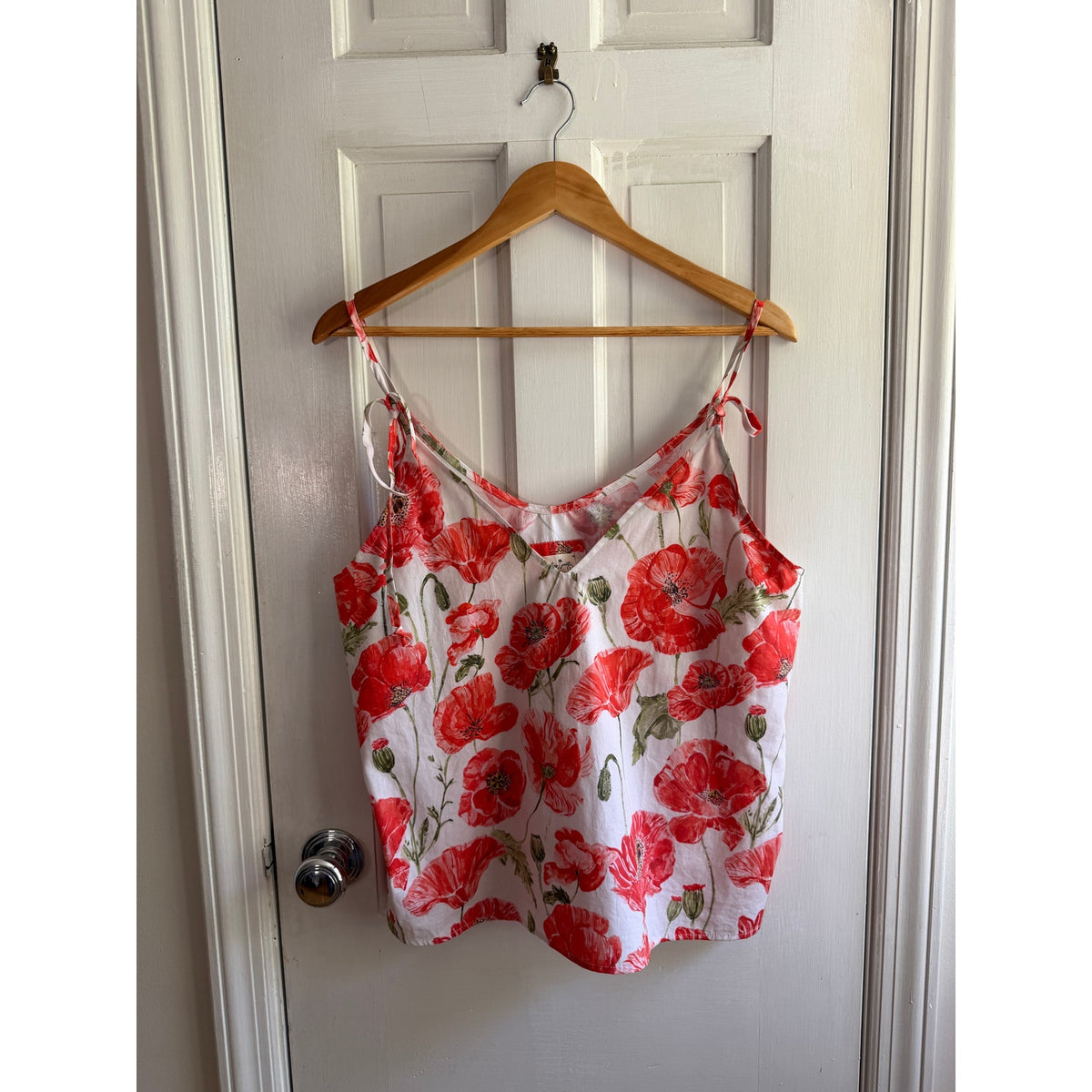 The Lazy Poet Amelie Coquelicot Cotton Poppy Floral Camisole Tank Top L NWT