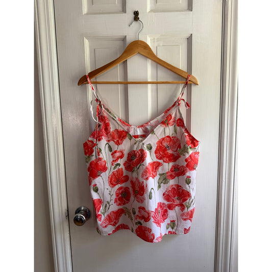 The Lazy Poet Amelie Coquelicot Cotton Poppy Floral Camisole Tank Top L NWT