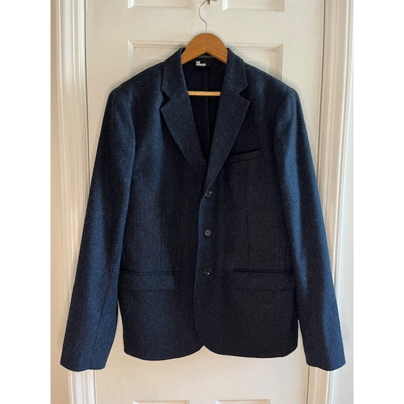 Kooples Blue Wool Herringbone Blazer EU Size 48, US 38