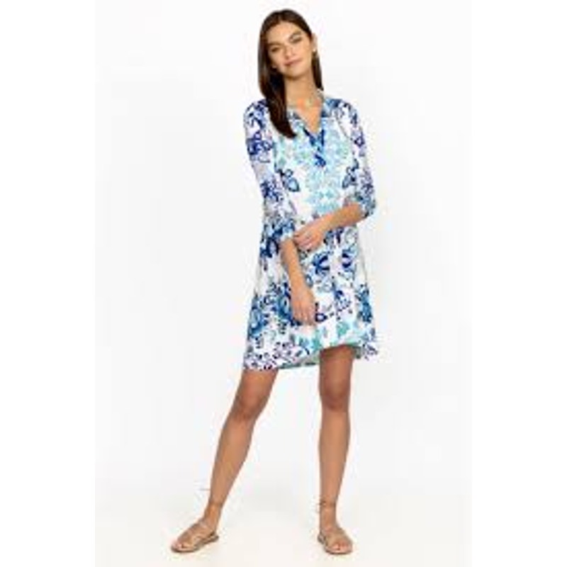 Johnny Was Farrow Botanical Polo Shift Dress 🌿 Sold Out Bamboo Mini Sz M ✨