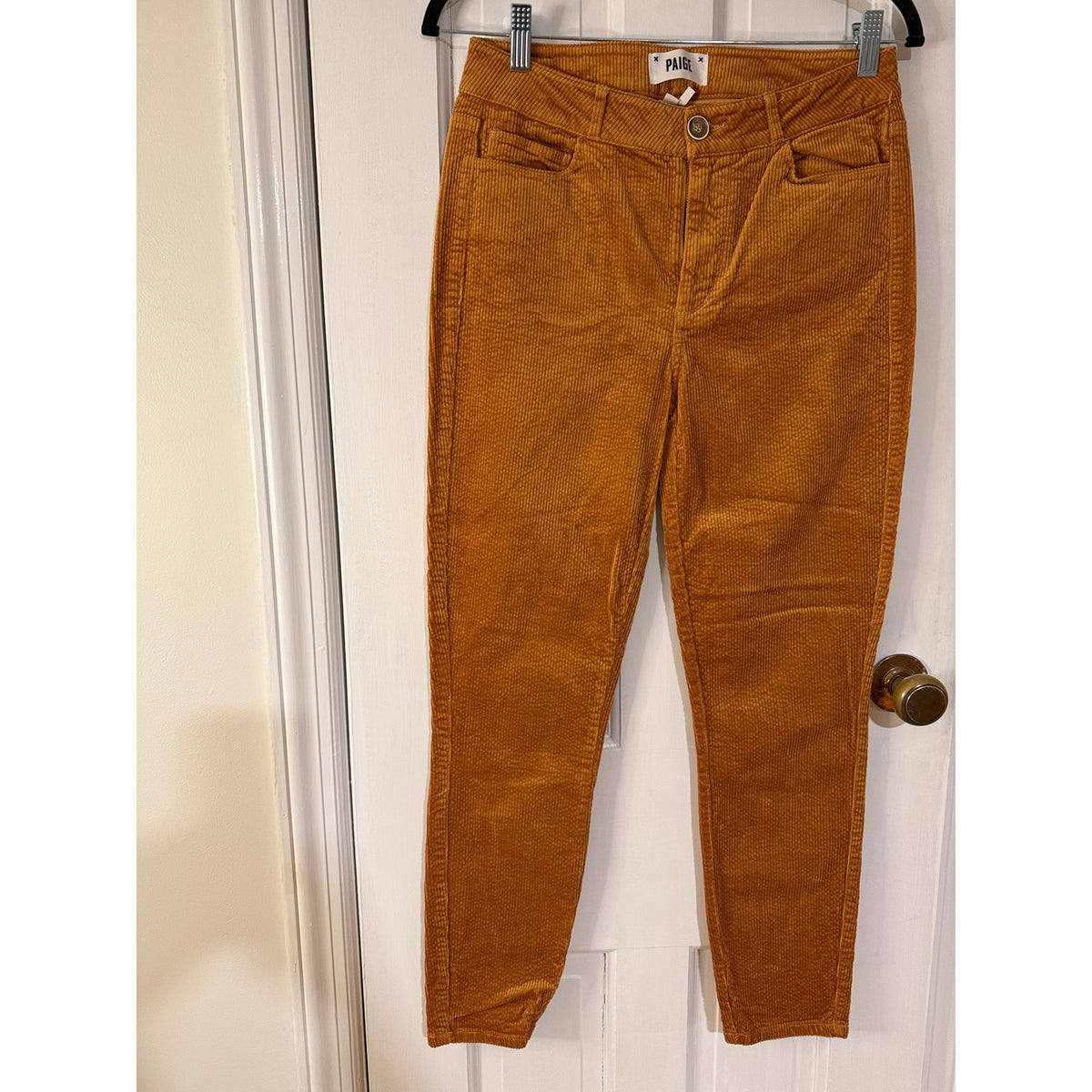 Paige Burnt Orange Corduroy Jeans Huxton Ankle size 28