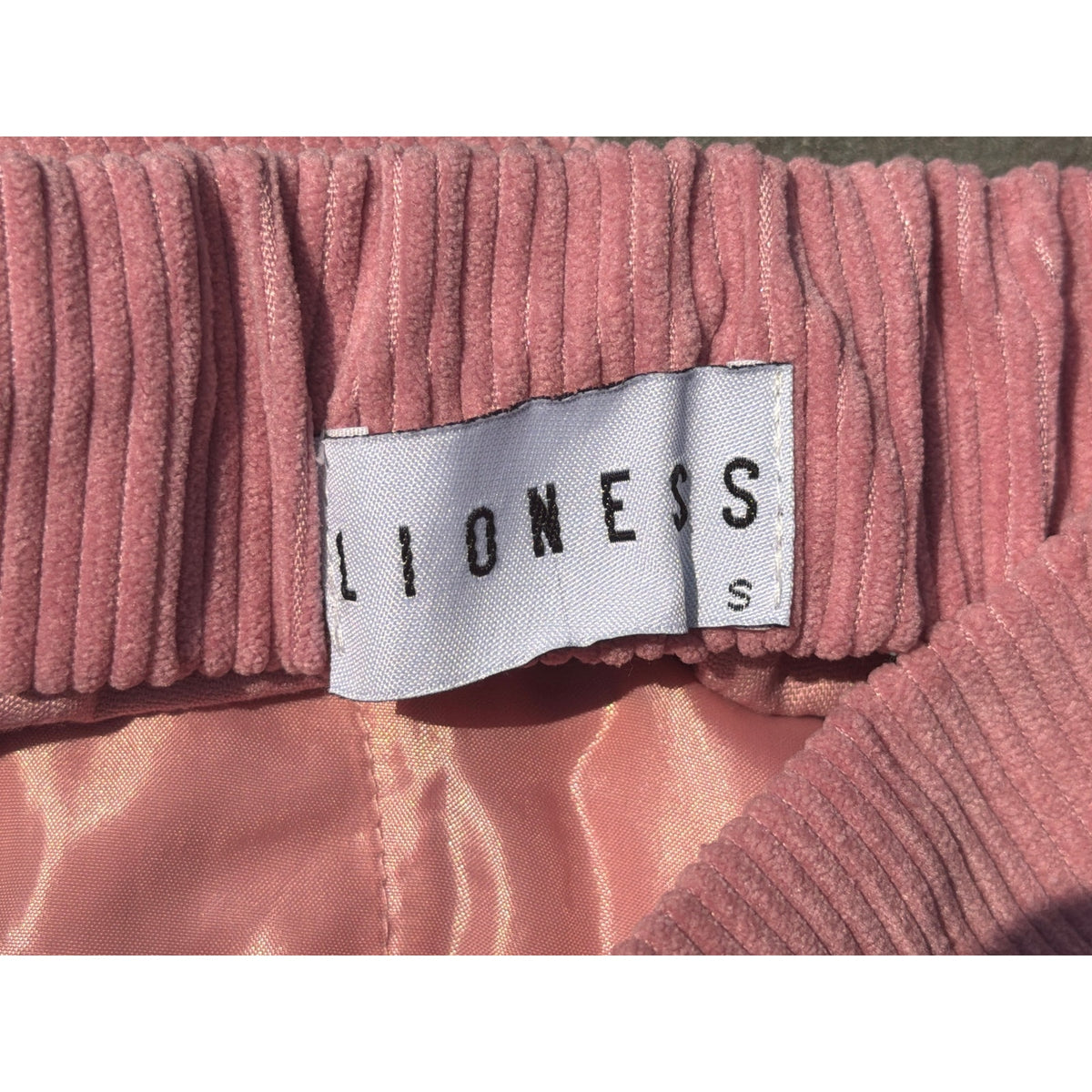 Lioness Pink Corduroy High Waisted Pleated Trousers Pants Size S
