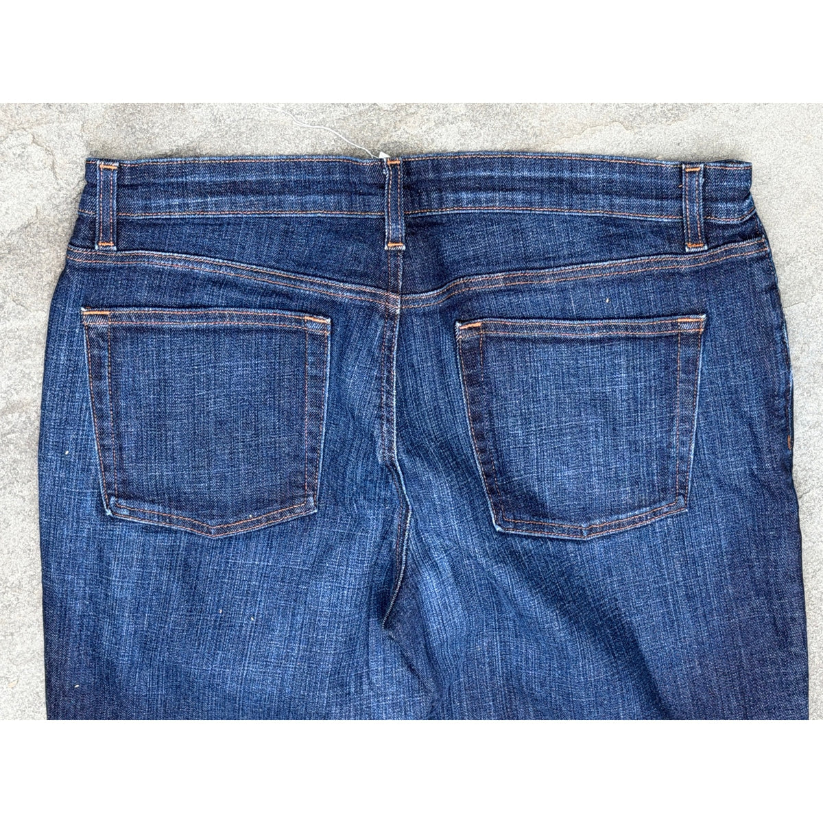 Eileen Fisher Dark Wash Organic Cotton Stretch Straight Leg Jeans Size 12