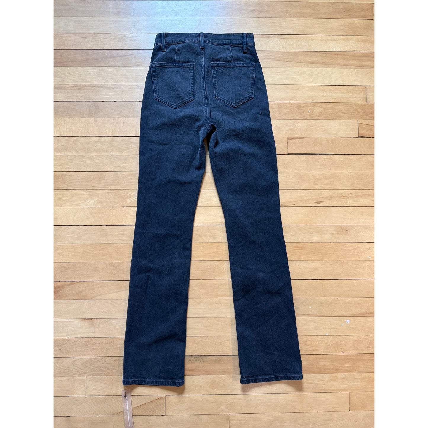 Reformation Black Peyton Zip Ultra High Rise Bootcut Jeans 25 EUC