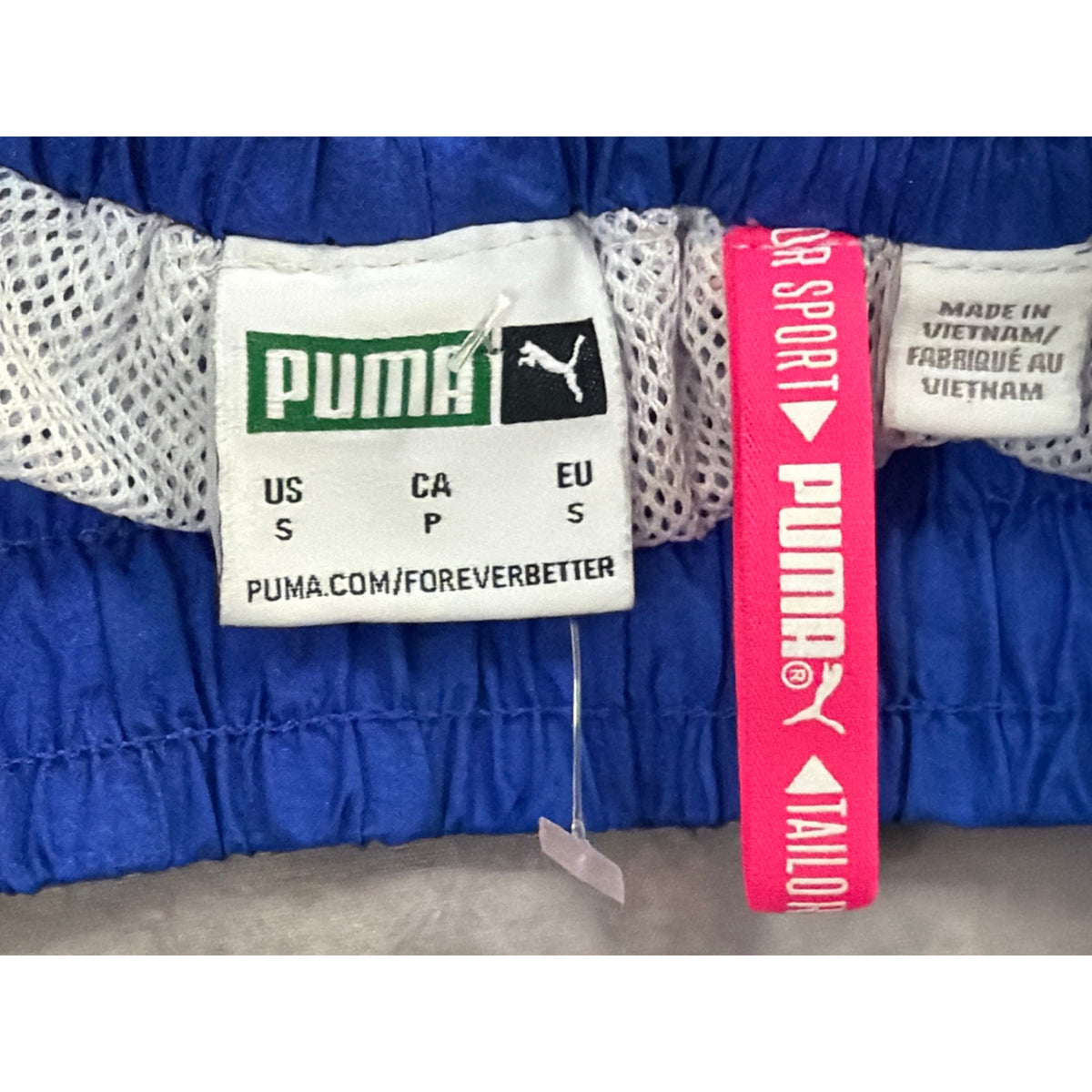 Puma Tailored For Sport Track Pants Womens Small Blue Retro Colorblock Wind 90s