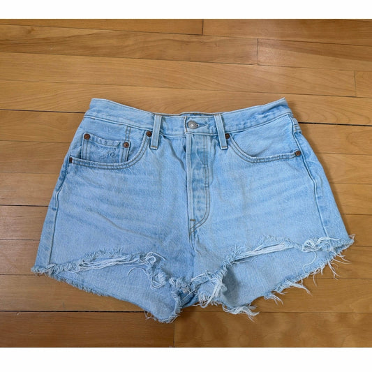 Levi's Premium W29 High Rise Light Wash Distressed Shorts