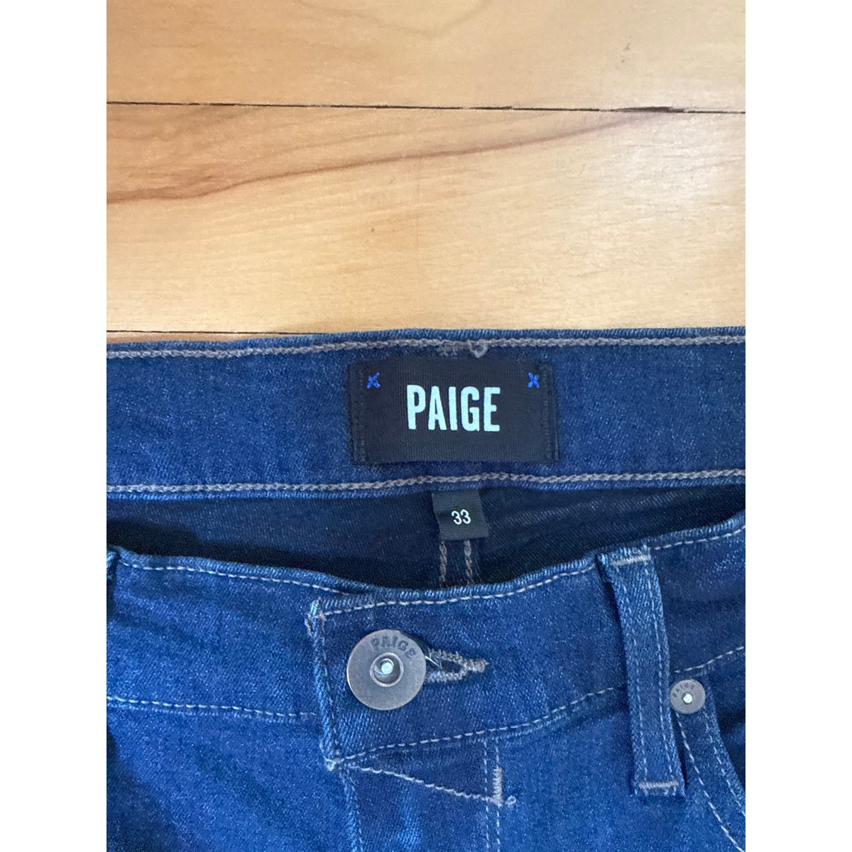 PAIGE Federal Slim Straight Jeans 33 Eliot Dark Wash EUC