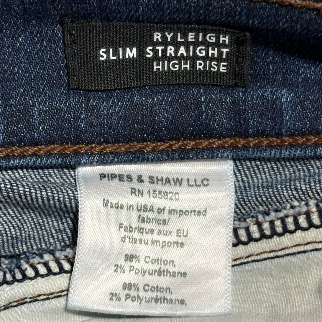 Veronica Beard Ryleigh Slim Straight High Rise Button Up Jeans Sz 27