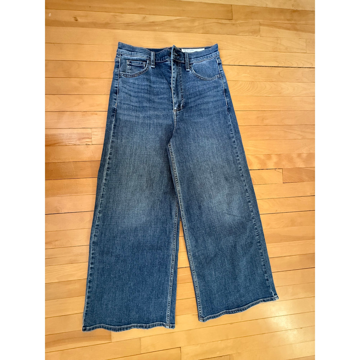 Rag & Bone Sofie High-Rise Wide-Leg Blue Jeans Size 28 EUC