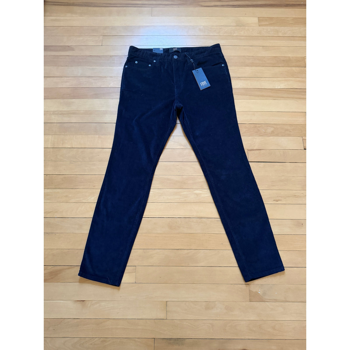 NWT FRYE Melissa Skinny Corduroy Pants Black Womens 30 High Rise Stretch 5-Pocket