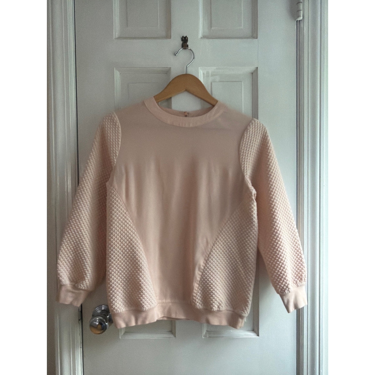 Ted Baker London Light Pink Quilted Back Zip Sweatshirt Top Size 0