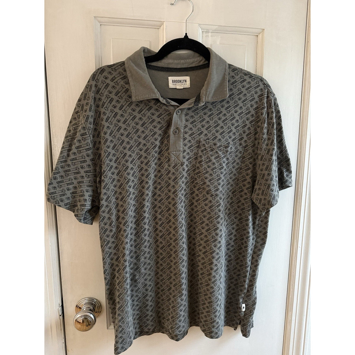 Brooklyn Industries Mens Cotton Blue Polo Shirt Pocket