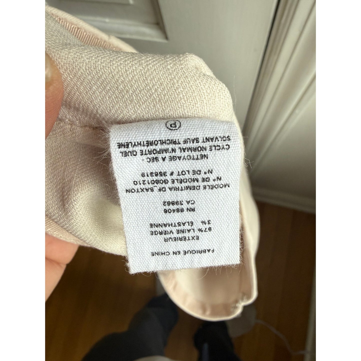 Theory Demitria DF Saxton Virgin Wool Flare Pants Off-White Cream Size 4 | EUC