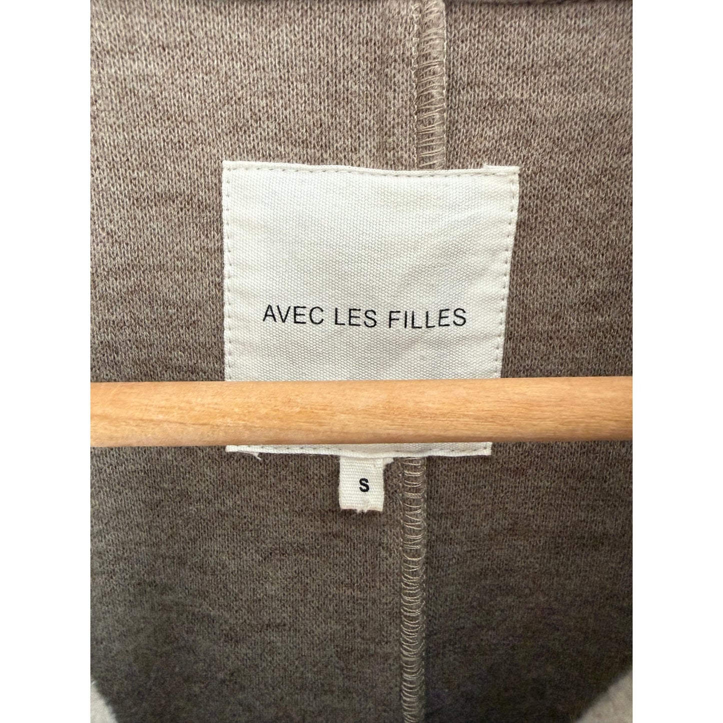 Avec Les Filles Felted Blend Zip-Up Jacket - Beige - Size Petite - EUC