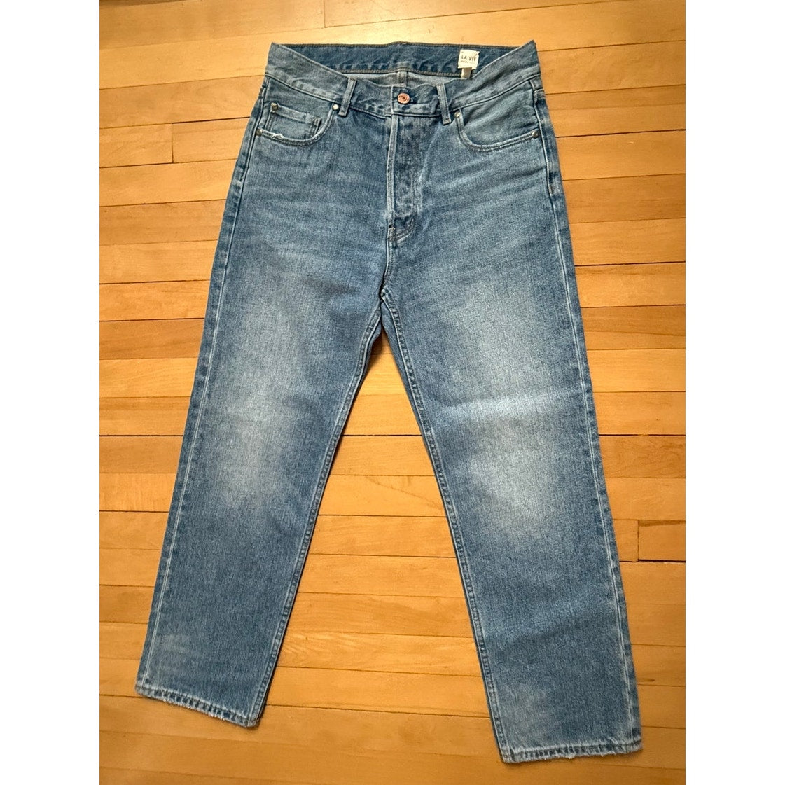 La Vie Rebecca Taylor Straight Leg Jeans Blue Faded Wash Size 27