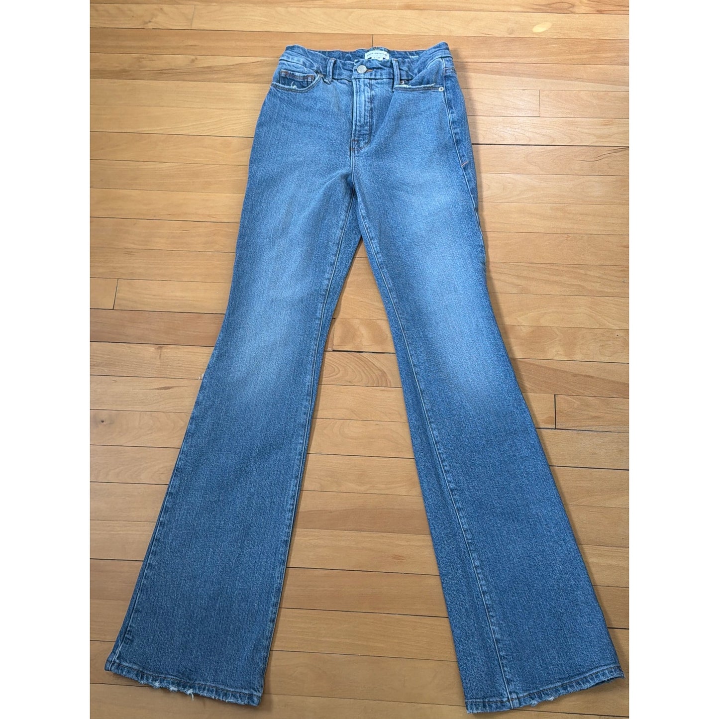 Good American Good Classic Bootcut Jeans Size 0 / 25 High Rise 33.5" Inseam EUC