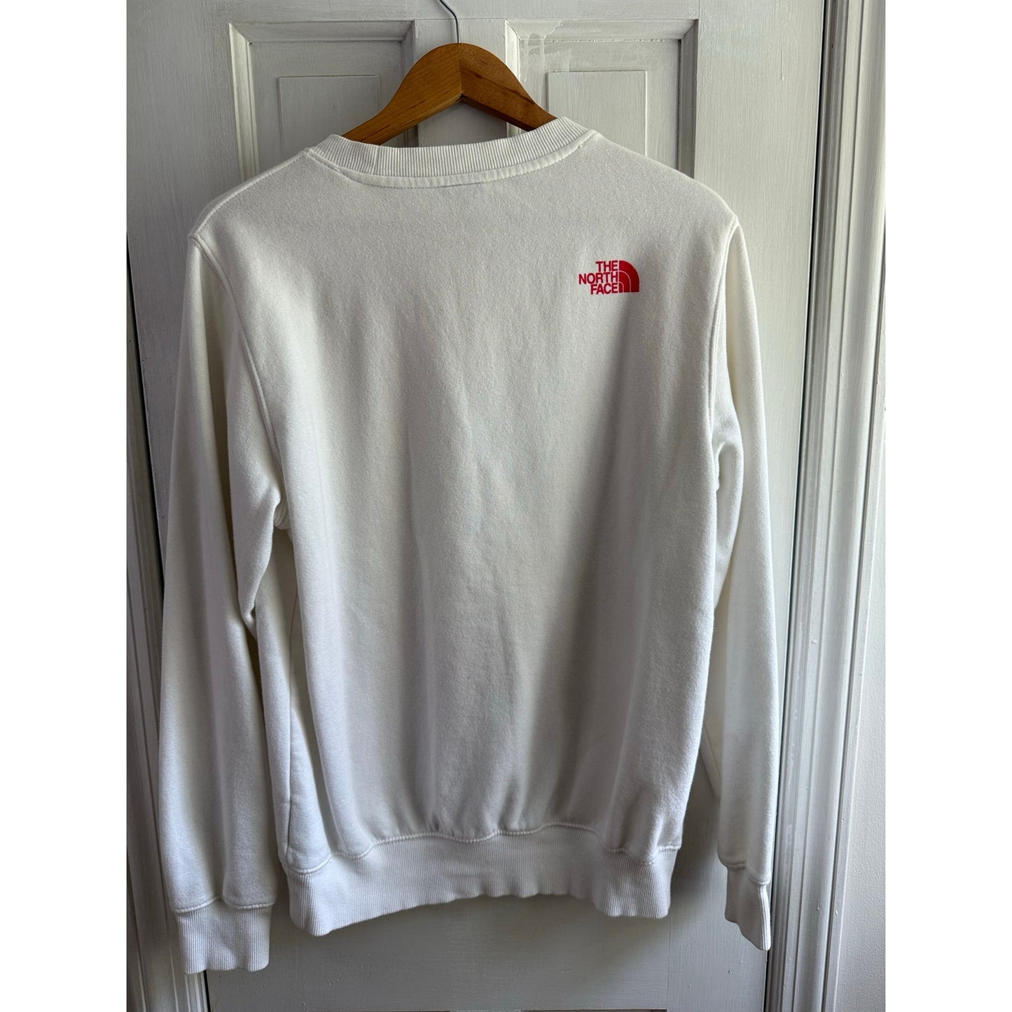 The North Face White Rainbow Logo Sweatshirt Pullover Size S EUC