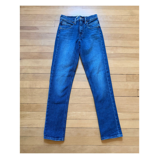 We The Free Free People Leila High Rise Slim Straight Jeans Size 24 Medium Wash EUC