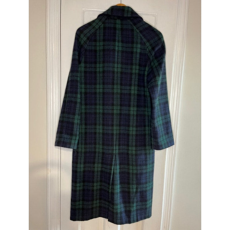 Avec Les Filles Green/Black Plaid Wool Coat - Size Petite