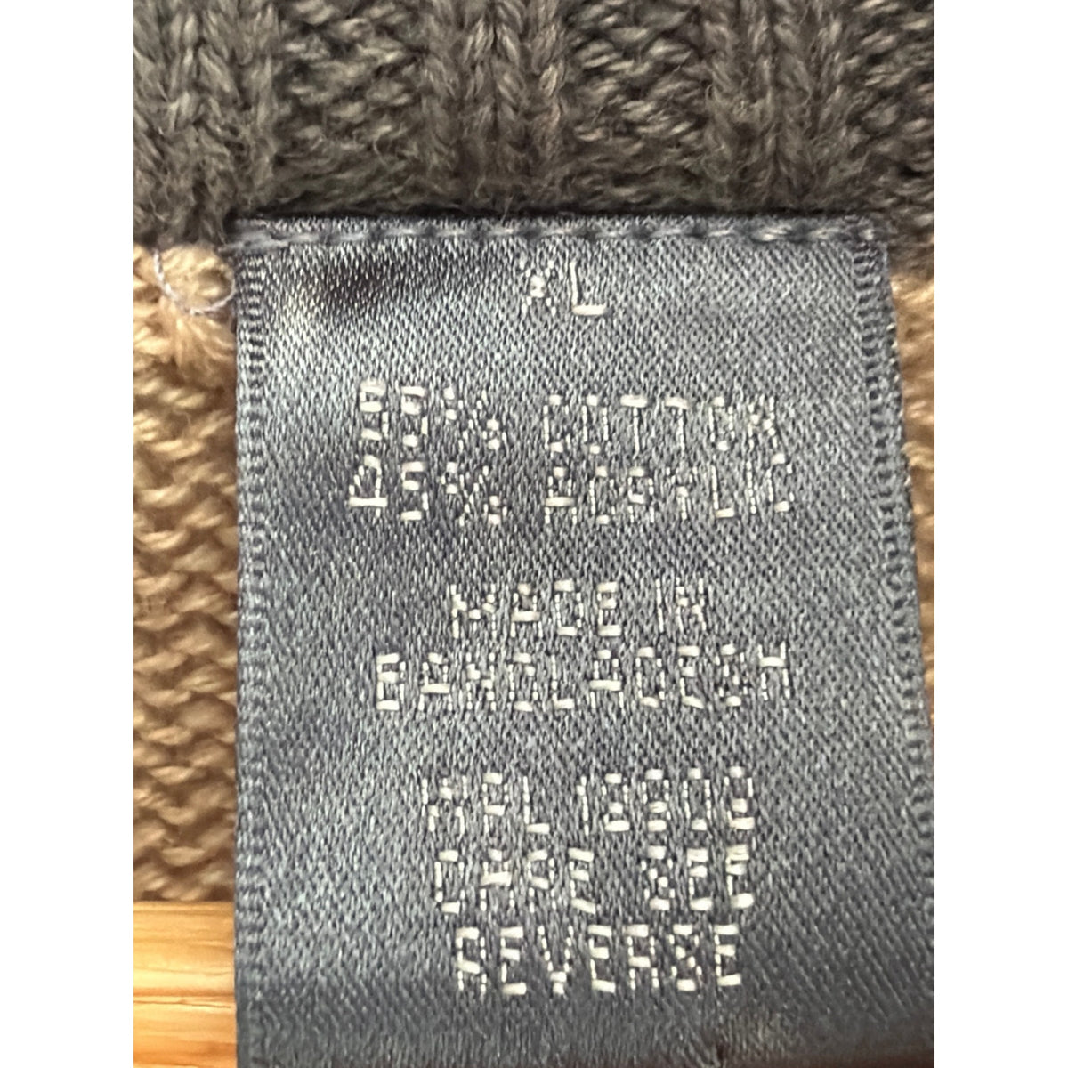Oscar de la Renta Mens XL Quarter Zip Knit Sweater Striped Beige Tan Windowpane