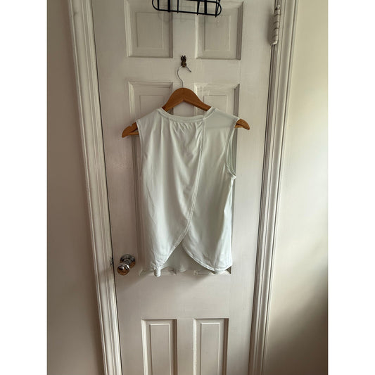 Athleta White Ribbed Seamless Tank Top Scoop Neck XS