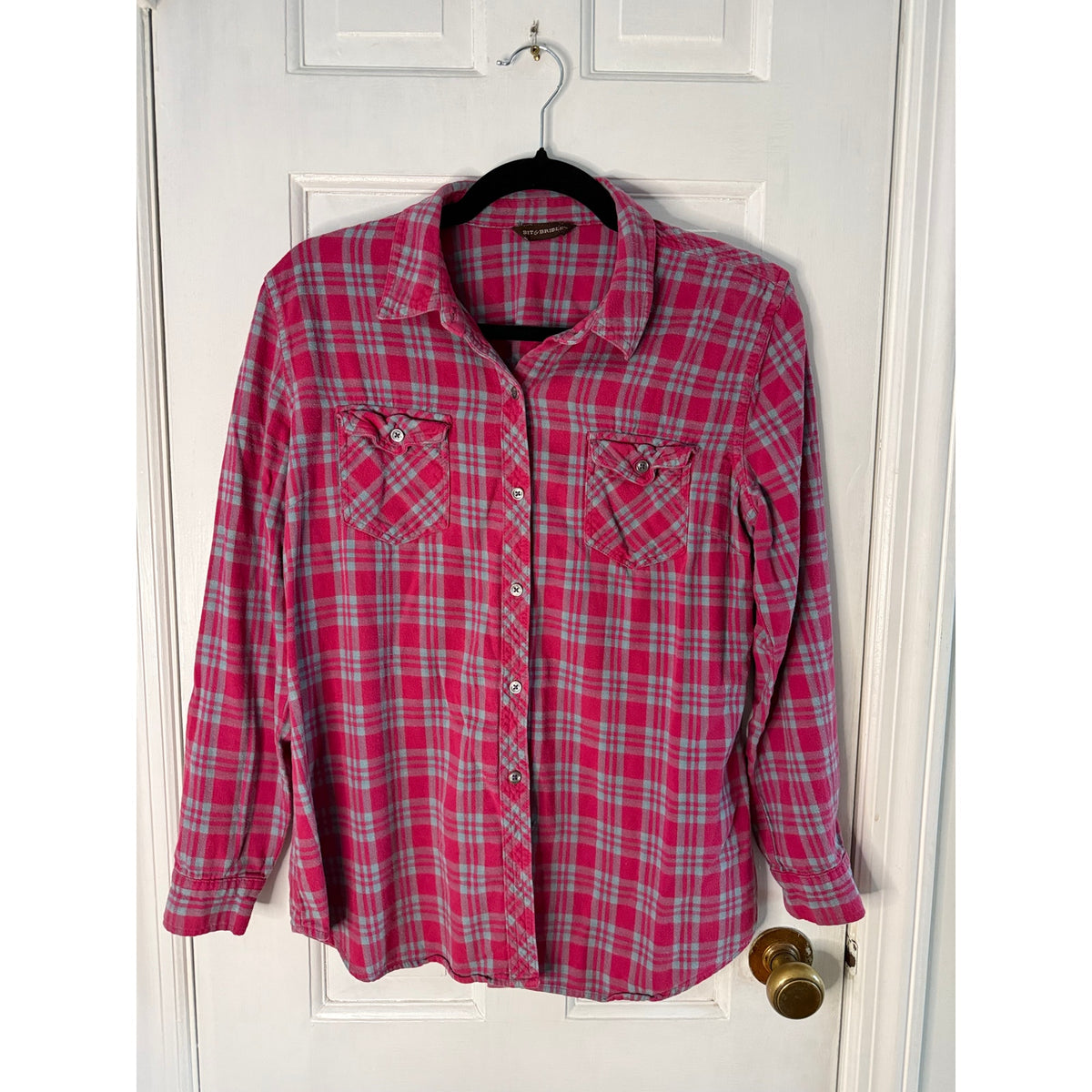 Vintage Women's Bit and Bridle Western Flannel Cowboy Shirt - Red w/gray