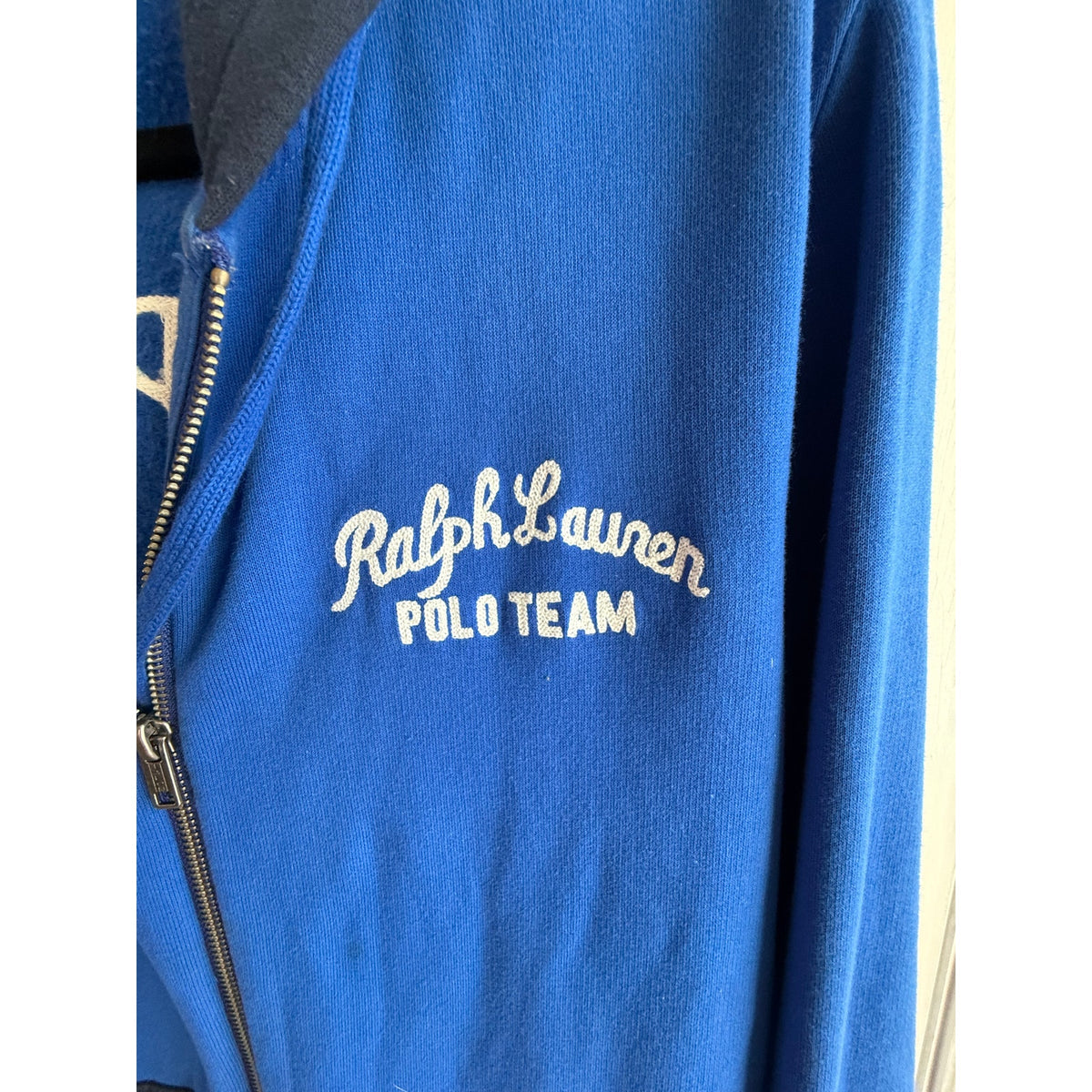 Polo Ralph Lauren "Polo Team" Blue Fleece Full-Zip Hoodie Size Medium