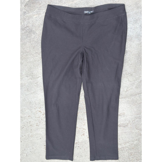 Eileen Fisher System Viscose Stretch Ankle Pants Black Pull On Slim Trousers S