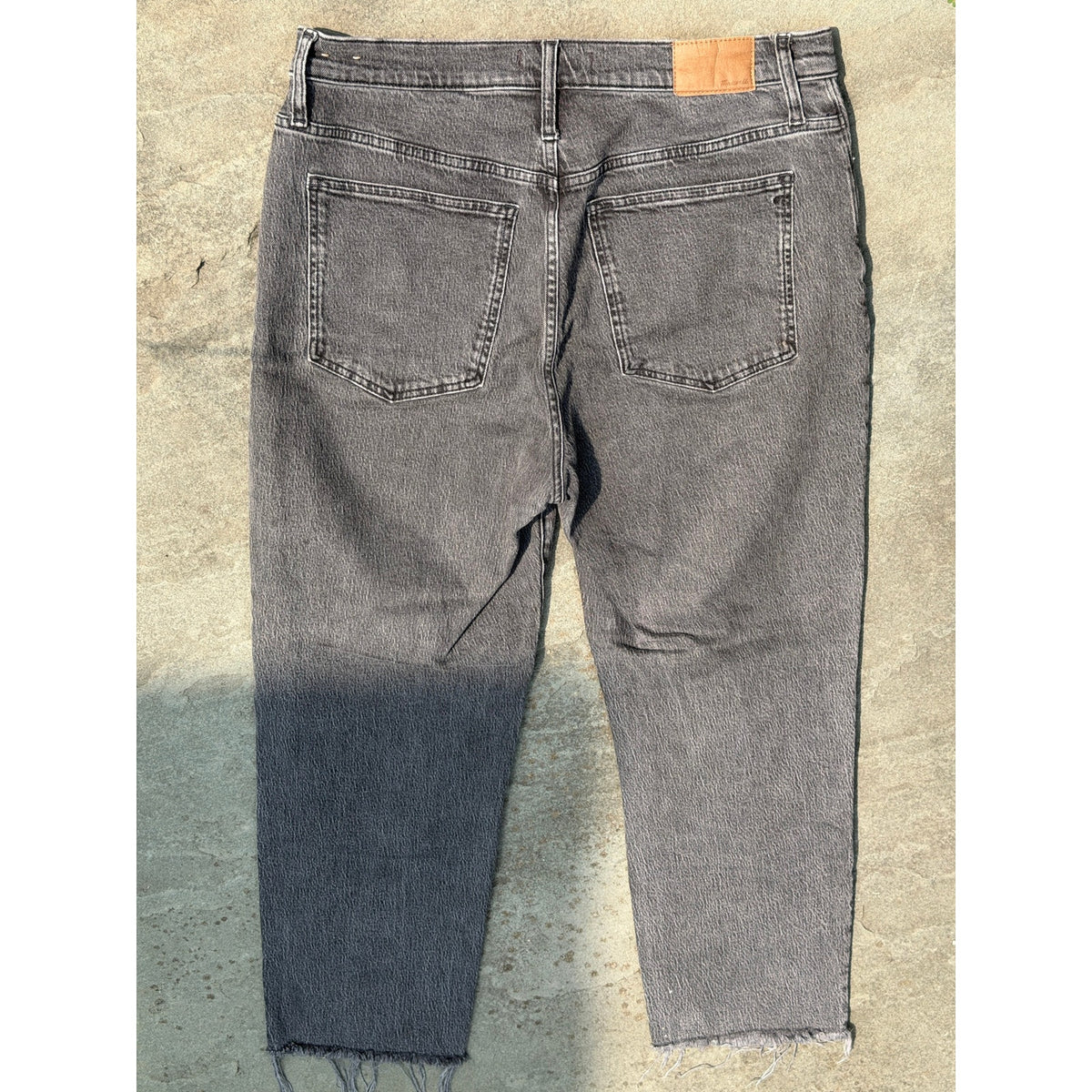 Madewell The Perfect Vintage Straight Jean Washed Black Raw Hem 31