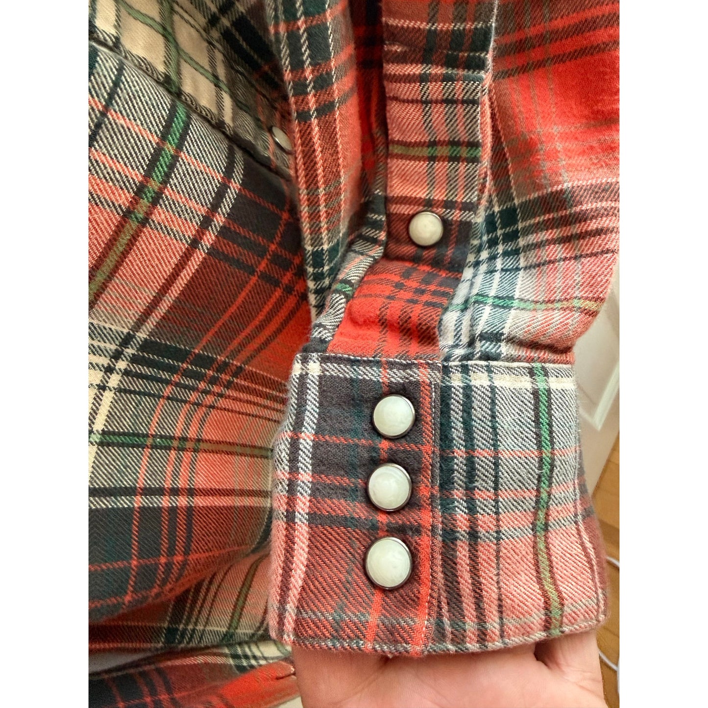 Vintage Polo Ralph Lauren Women's Western Plaid Shirt Distressed Hem EUC