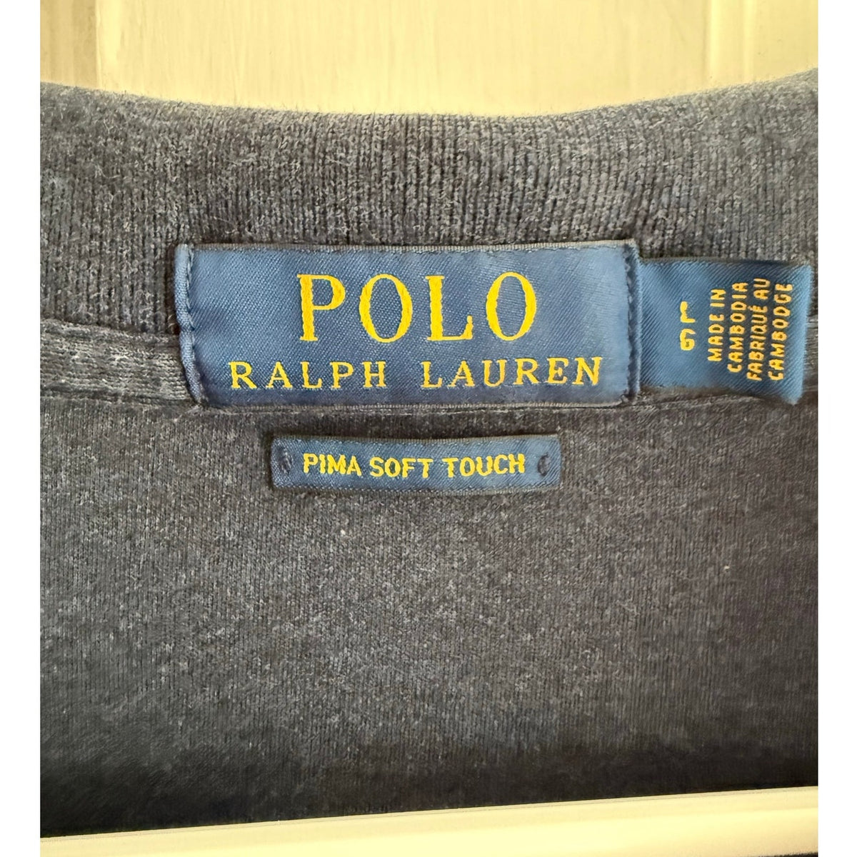 Polo Ralph Lauren Navy Polo Shirt Men Cloud Blue Pony Large