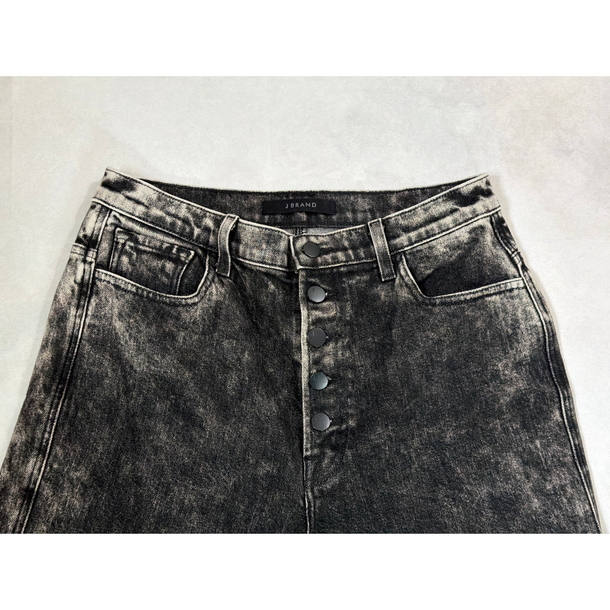 J Brand Heather High Rise Slim Fit Jeans Black Faded Gray 30