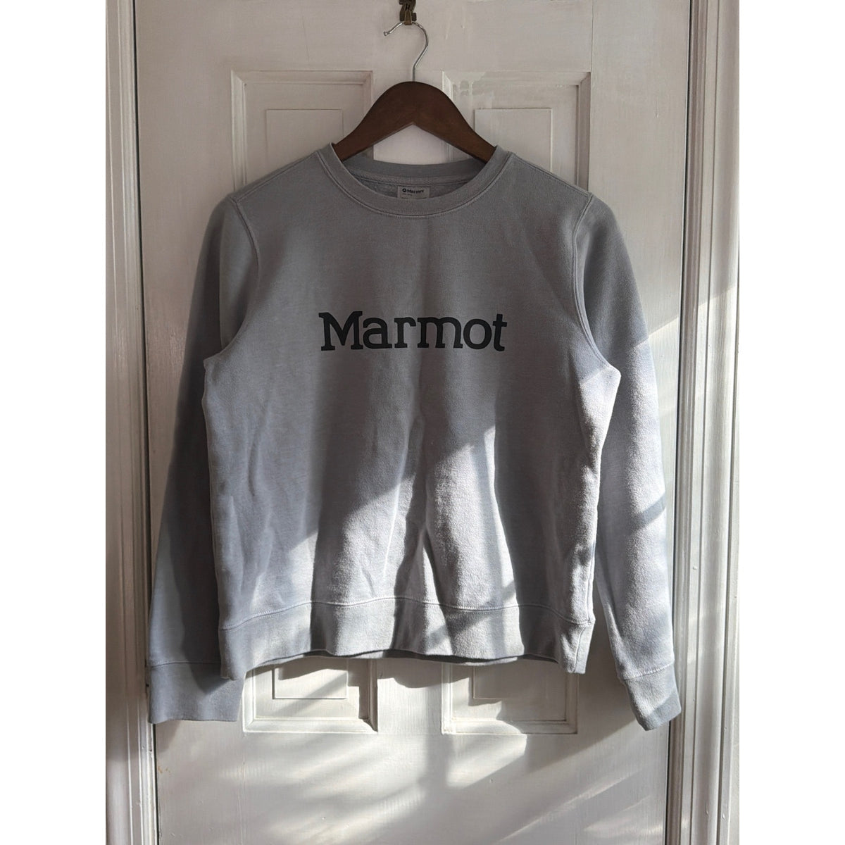 Marmot Vintage Ski Graphic Hoodie Mens Medium Olive Green Fleece Sweatshirt