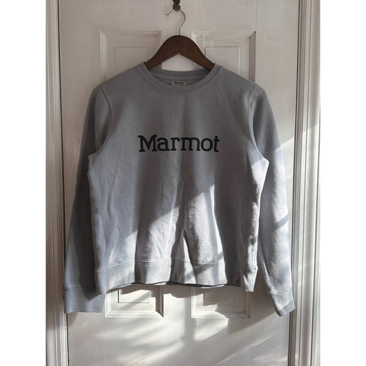 Marmot Vintage Ski Graphic Hoodie Mens Medium Olive Green Fleece Sweatshirt
