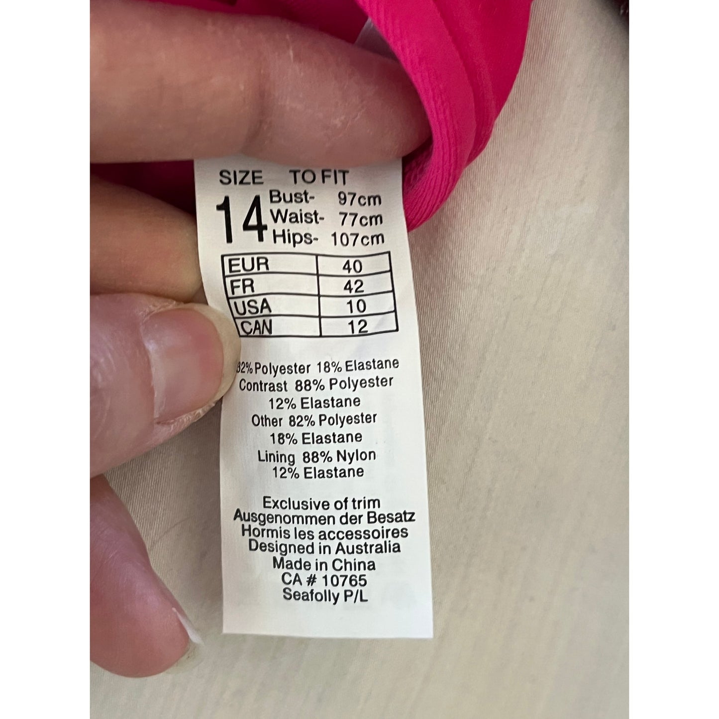 💖 Seafolly Goddess Pleated Molded D-Cup Maillot, Sz US 10, AU 14