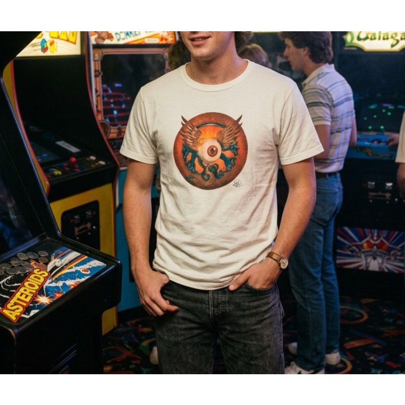 RE/DONE  Eyeball Graphic Classic Men's Tee Size Medium NWT Vintage White