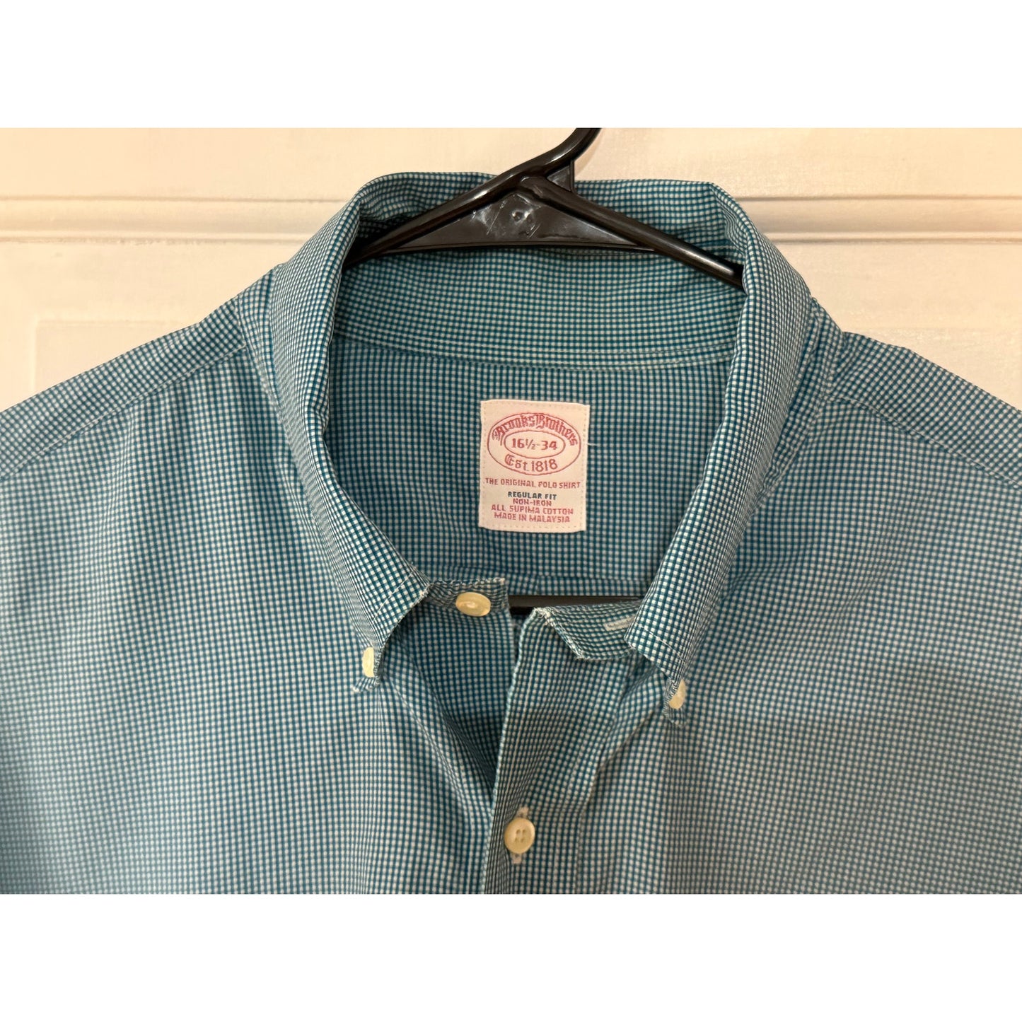 Brooks Brothers Blue Patterned Button-Up Shirt 16 1/2 - 34