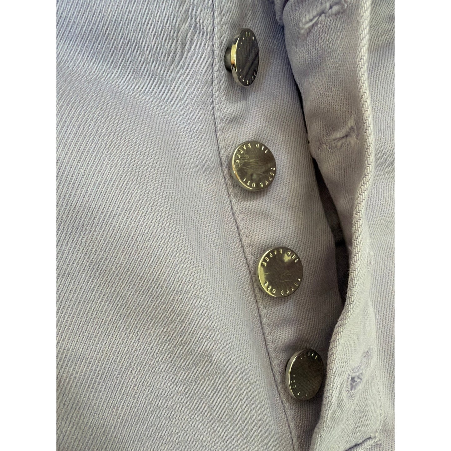 Ted Baker Size 29 Stretch Waist Barrel Leg Cargo Pastel Purple Jeans