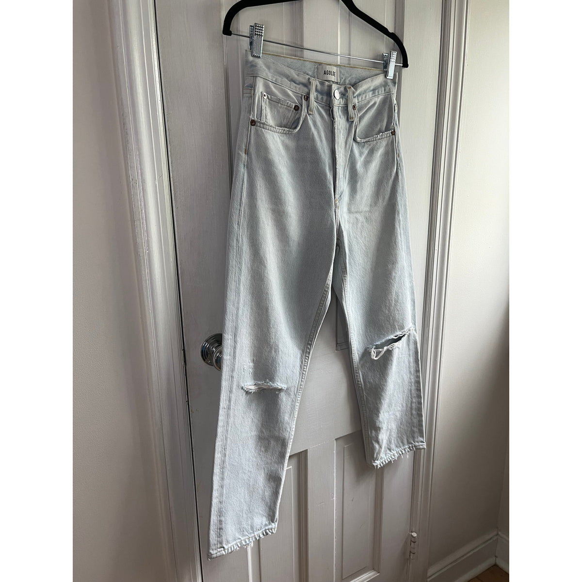 AGOLDE 90s Mid Rise Crop Distressed Straight 23 (Fits 25/26) - 🗽 NYC Cool