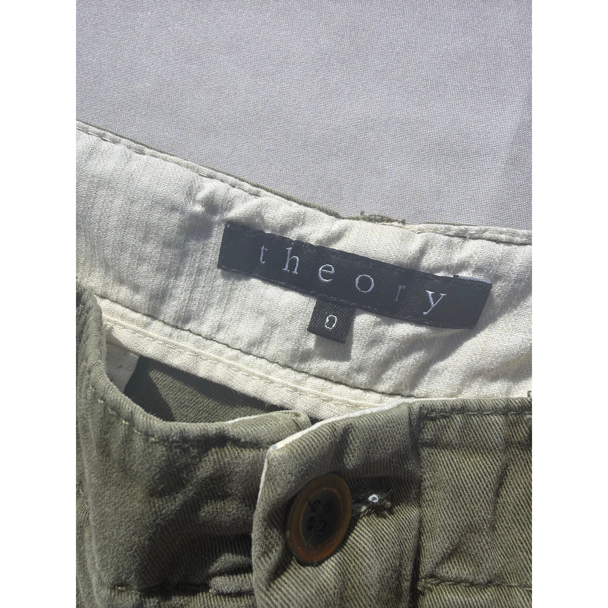 Theory Size 0 Green Low Rise Wide Leg Trouser Jeans EUC