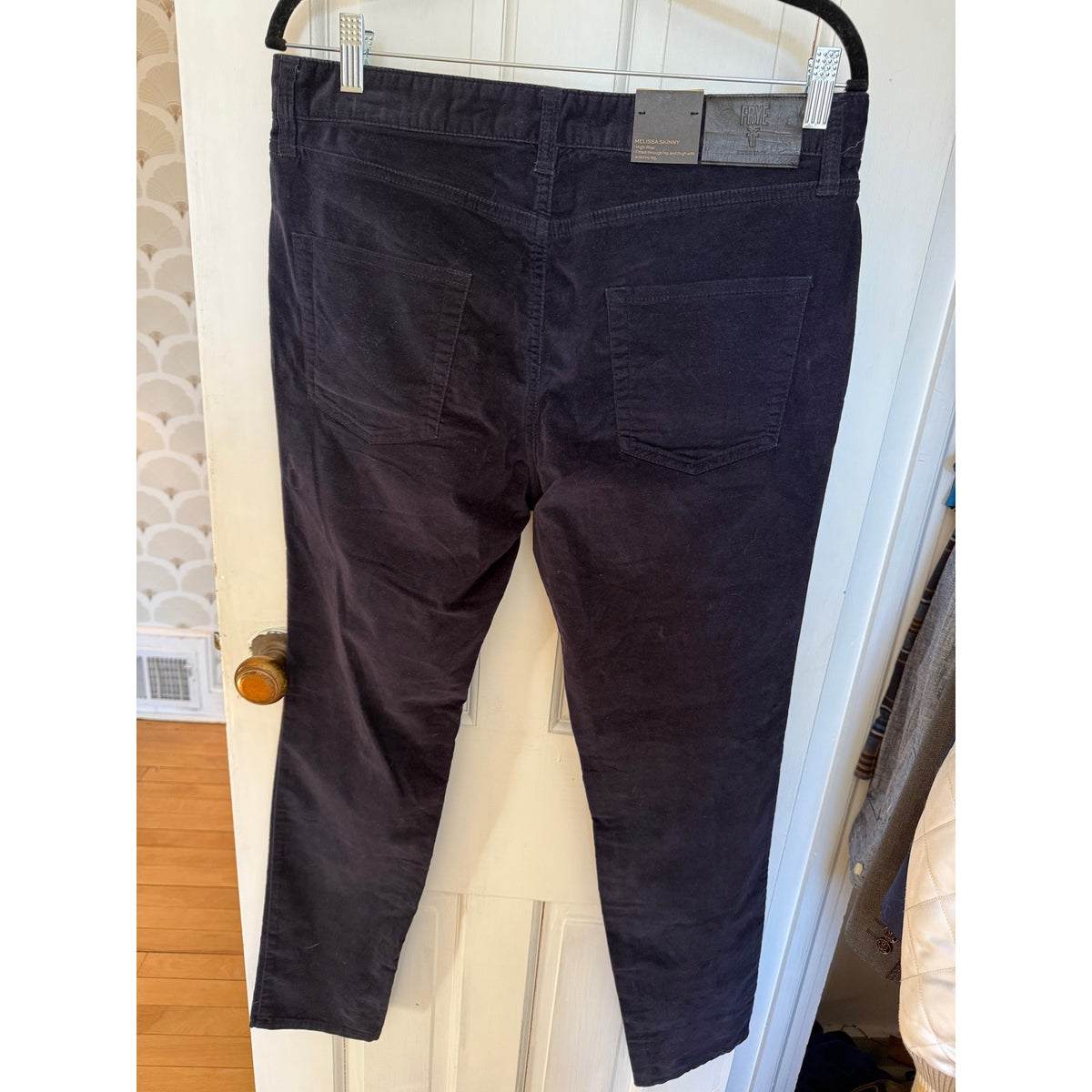 Frye Melissa Skinny High Rise Navy Blue Pants velvet NWT SIZE 30
