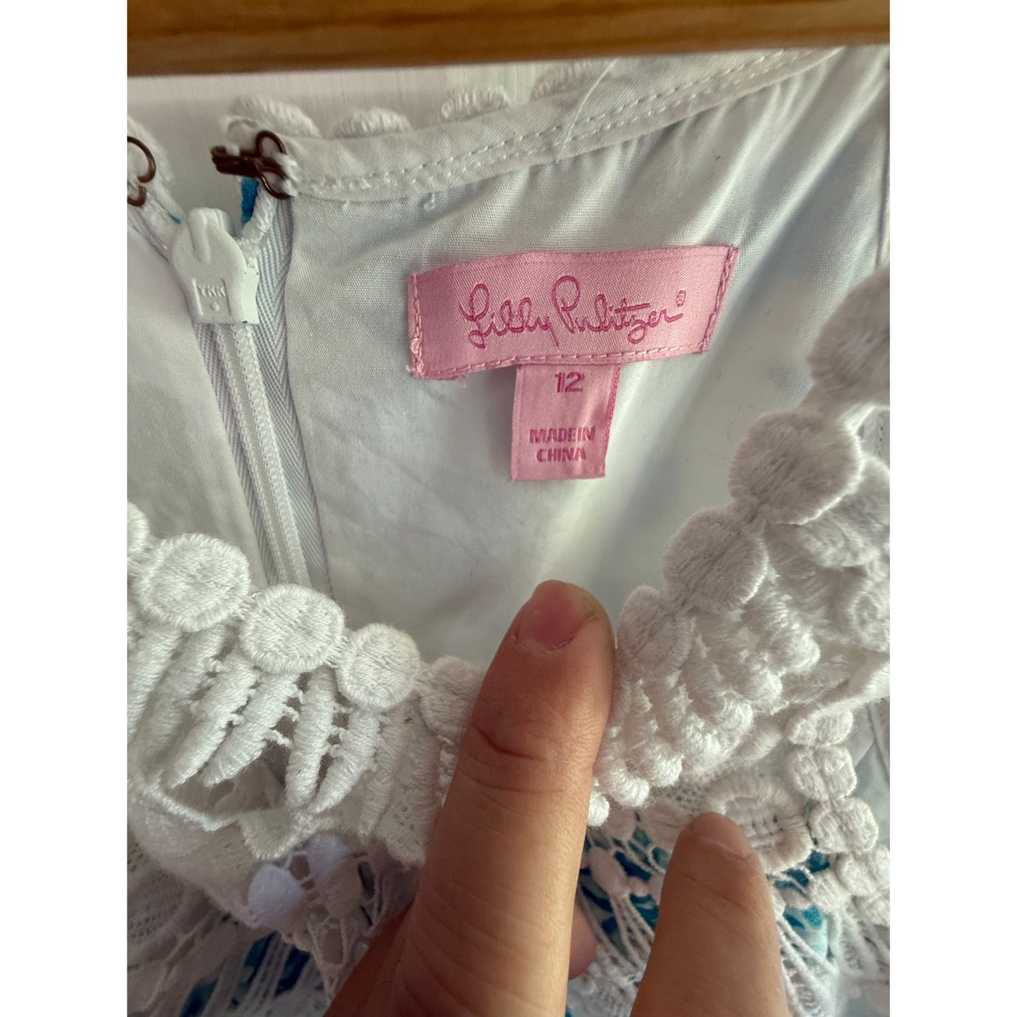 Lilly Pulitzer Blue & White Cotton Shift Dress - Size 12 (EUC)