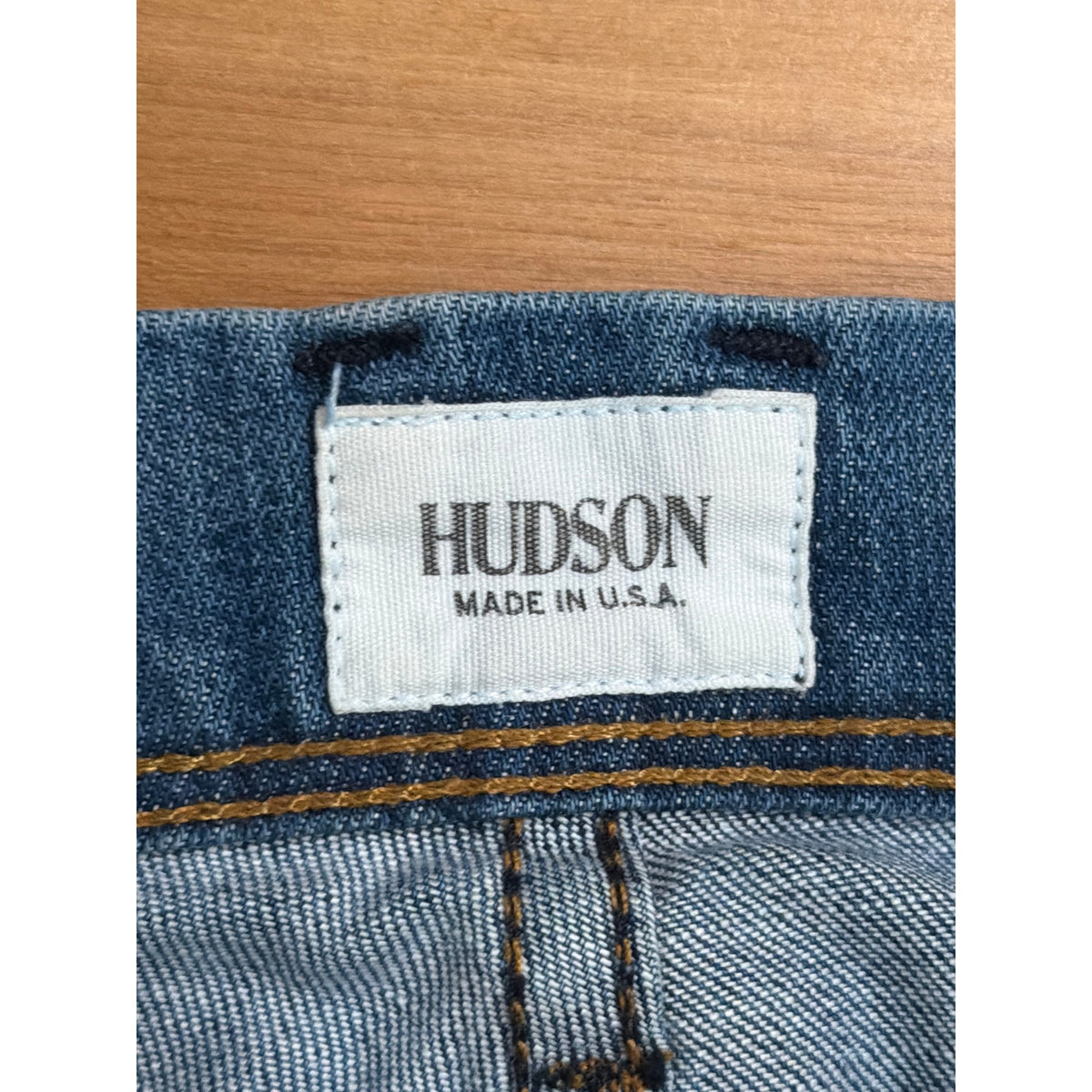 Hudson Size 38 Clifton Five Pocket Boot Cut Leg Light Wash Mens Jeans EUC