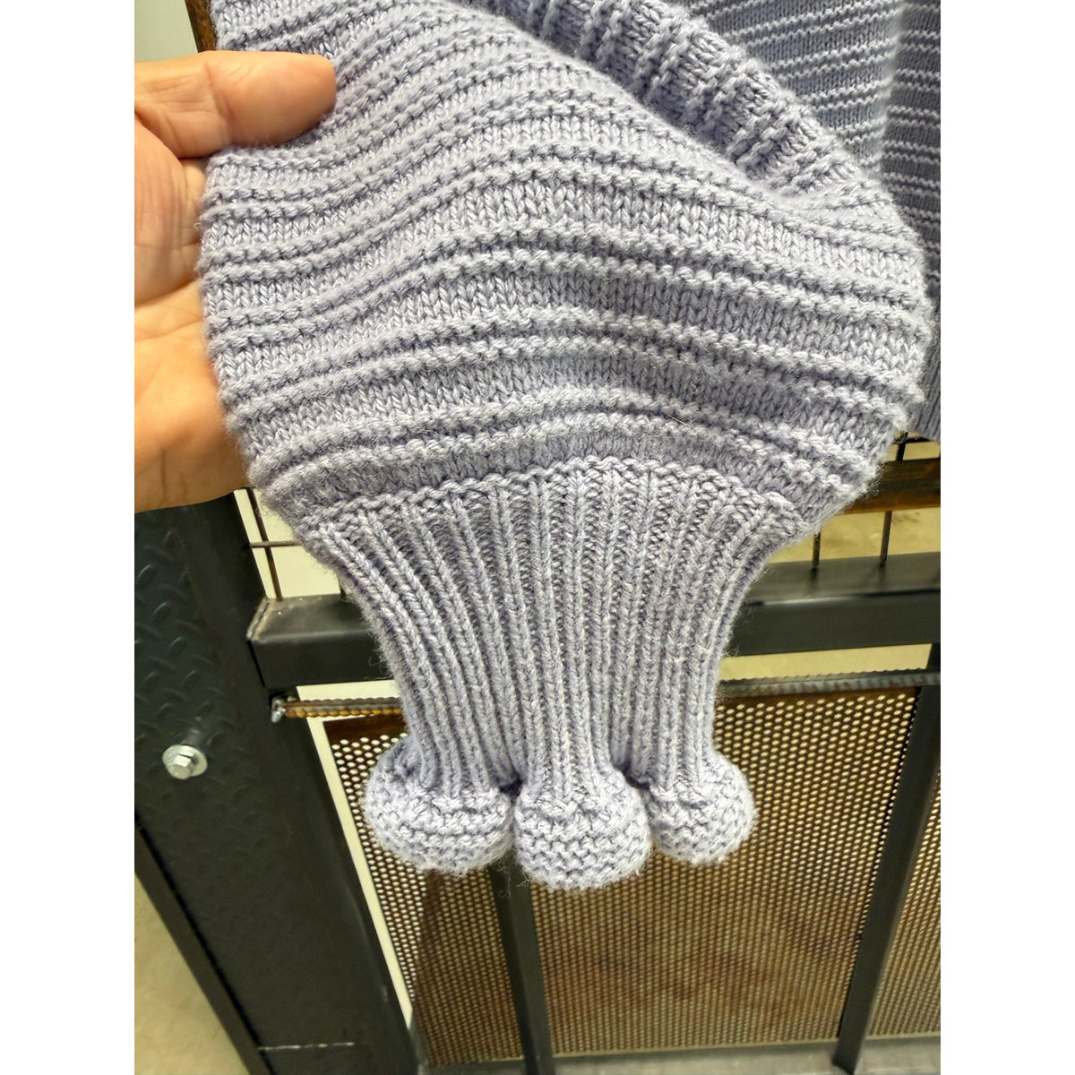 Madewell Ruffle Cuff Pullover Sweater Womens Small Lavender Purple Chunky Knit